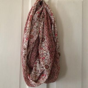 Pink floral light weight infinity scarf